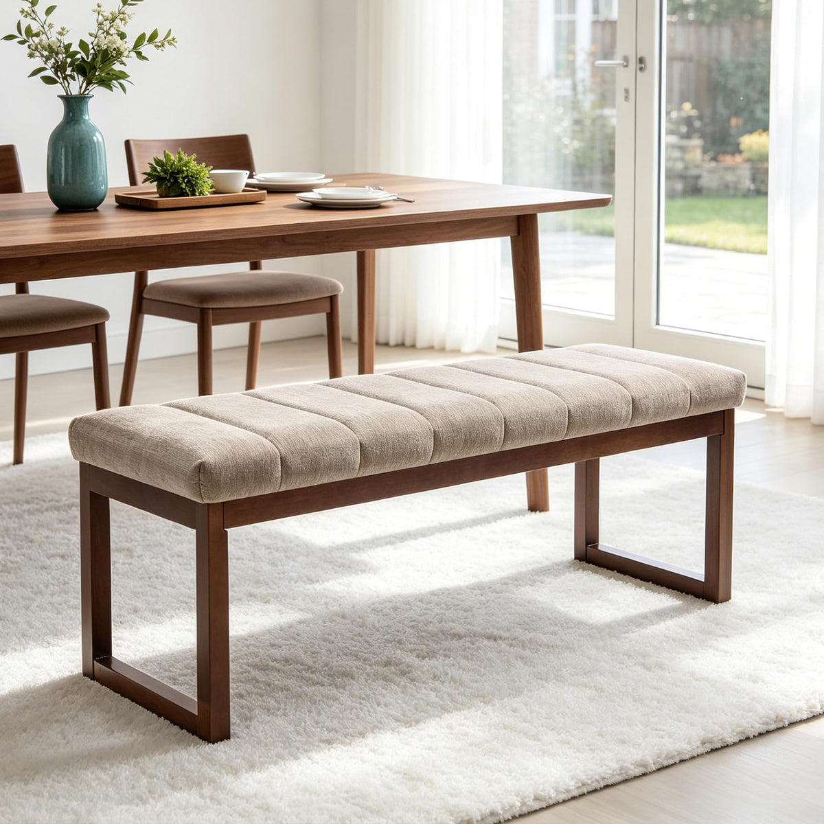Tufted Chenille Bedroom Bench