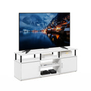 Furinno Jensen 3-Tier TV Stand for TV up to 70 Inch, Solid White