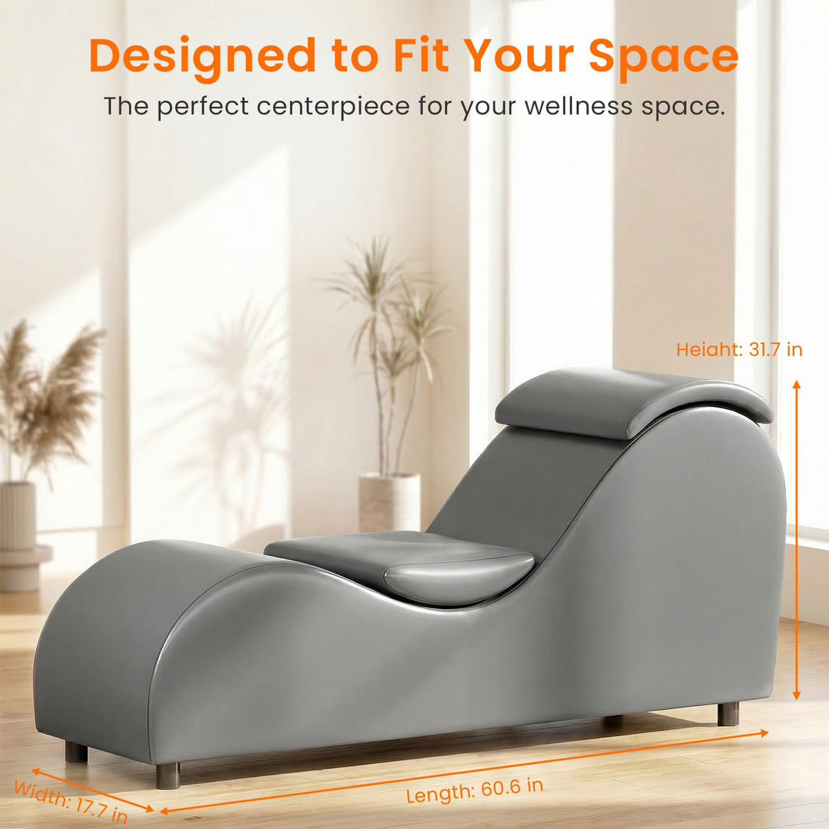 ijuicy Faux Leather Chaise Lounge, Reading Chair for Office, Living Room
