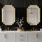Gold Beveled Rectangular Wall Mirror