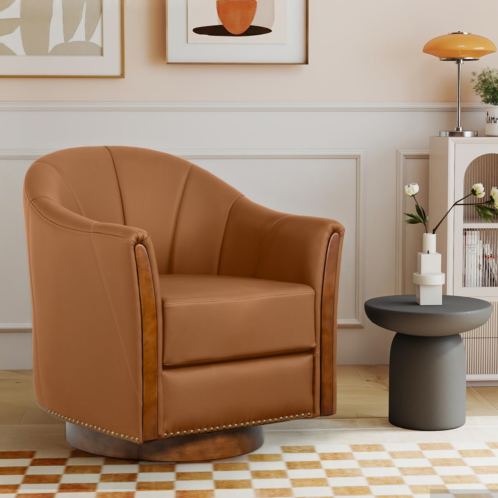360° Swivel Barrel Accent Chair