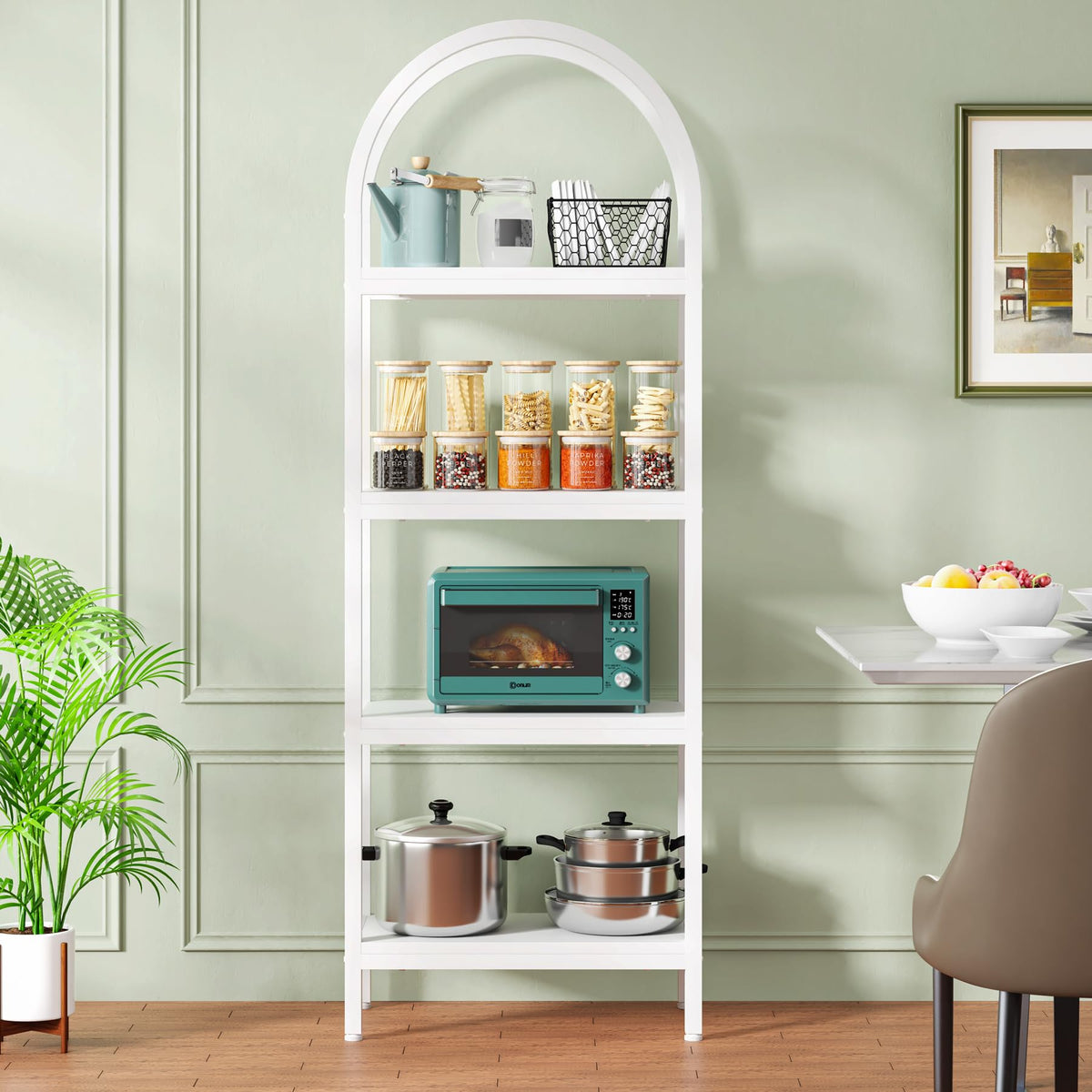 White 4-Tier Open Bookcase