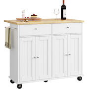 Rolling Kitchen Island Cart with Drop Leaf