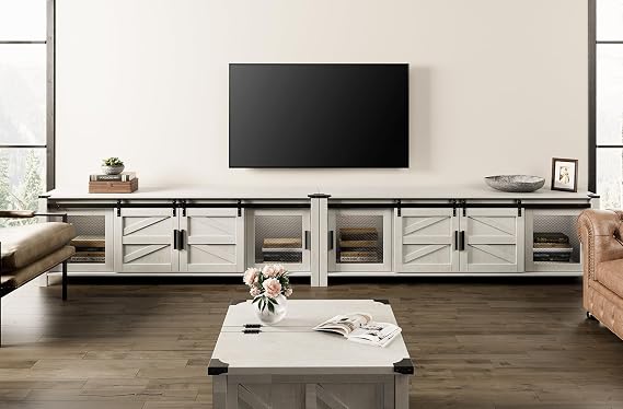 Farmhouse TV Stand for 100" TV – Set of 2