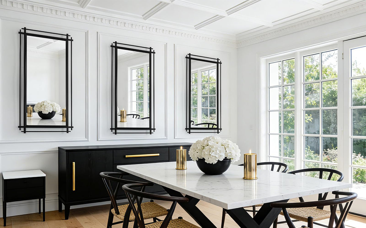 Autdot Black Full Length Mirror, 64''X34.2'' Modern Decorative Mirrors for Wall with Line Metal Frame, Large Wall Mirror for Living Room, Dining Room, Entryway