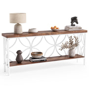 Industrial Console Table with Storage Shelf, 70.86" Wide
