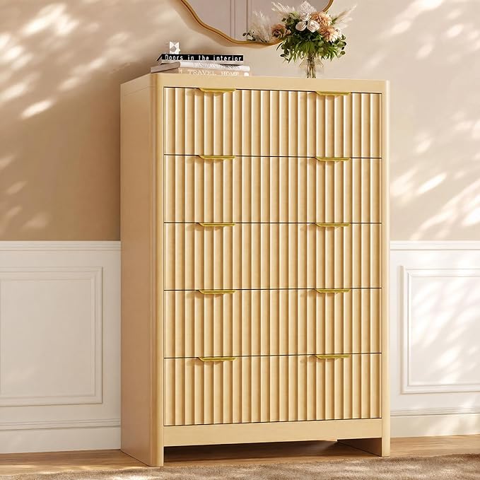 Fluted 5-Drawer Dresser, 47" Tall