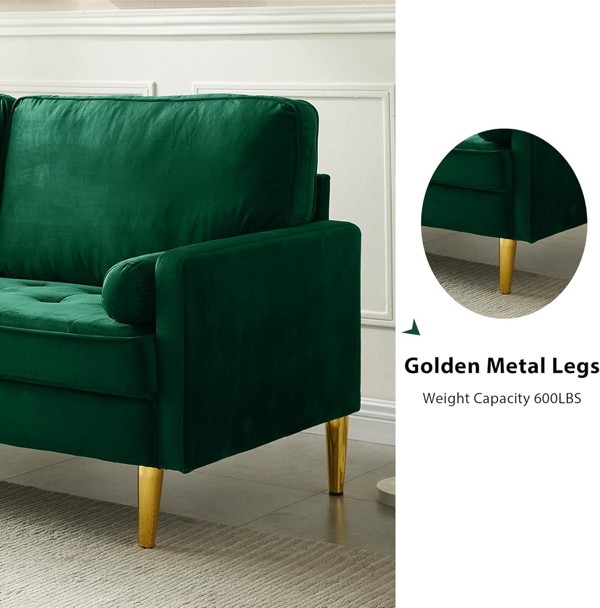 Green Velvet Loveseat