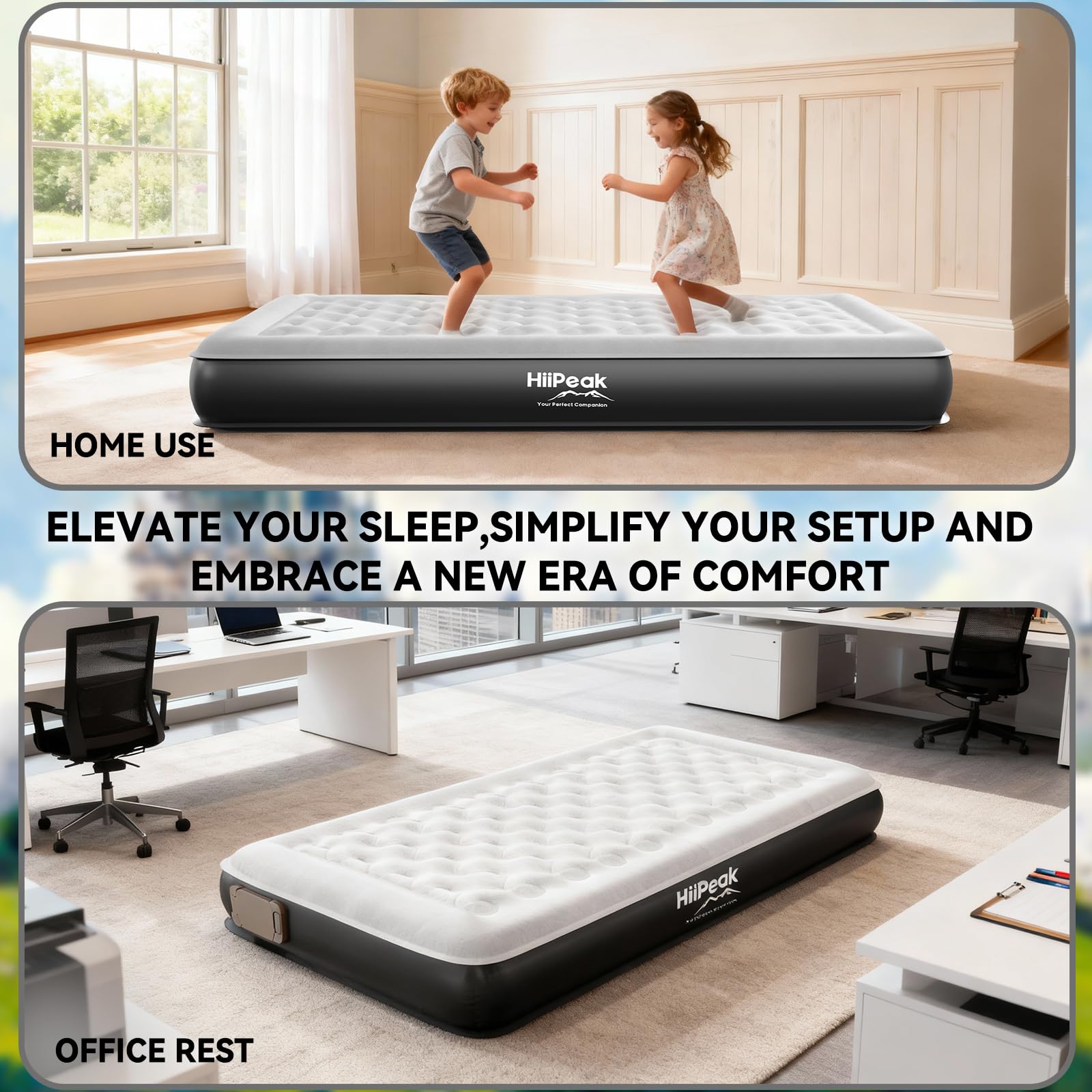 Self-Inflating TPU Air Mattress with Built-In Wireless Pump