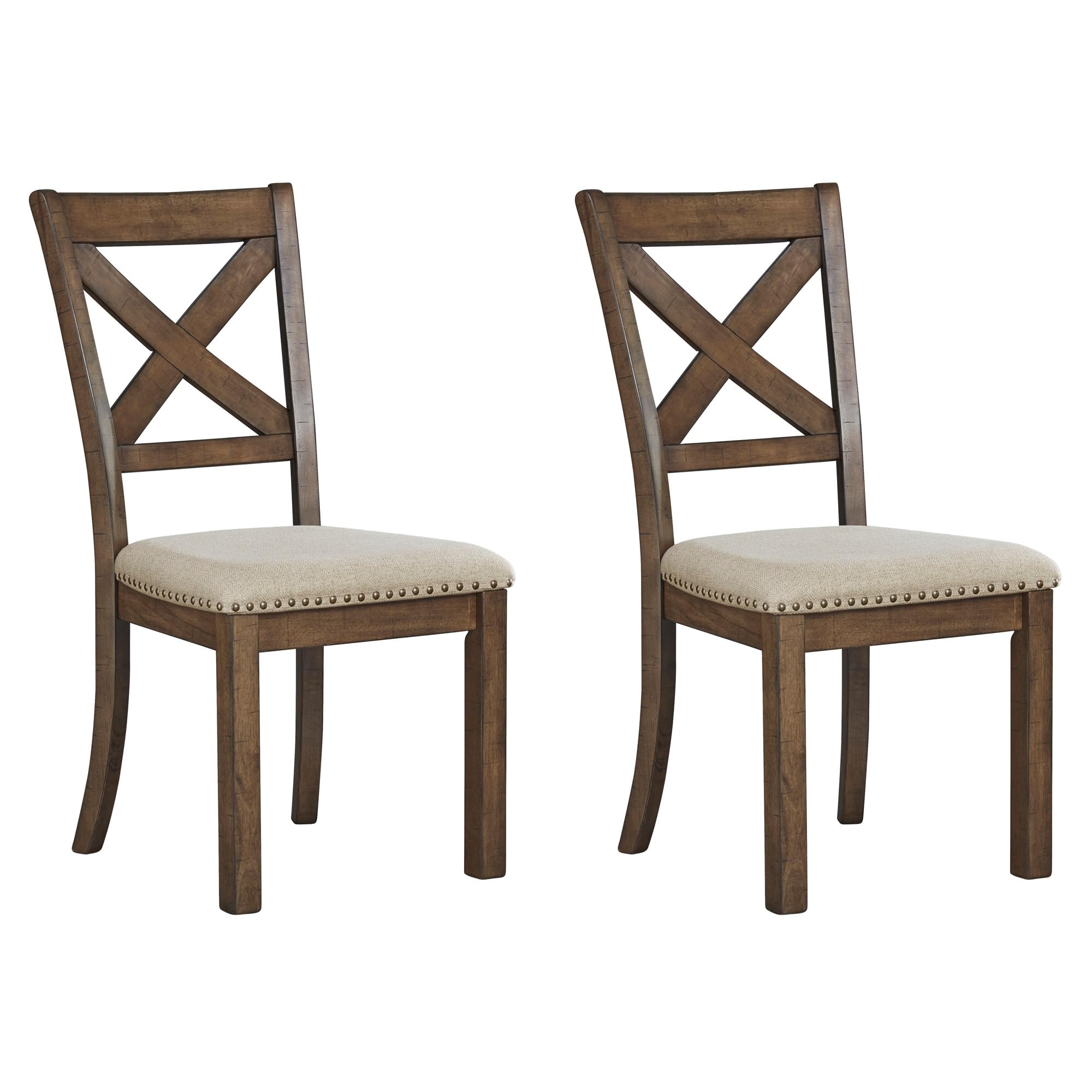 X Back Upholstered Dining Chairs, Set of 2