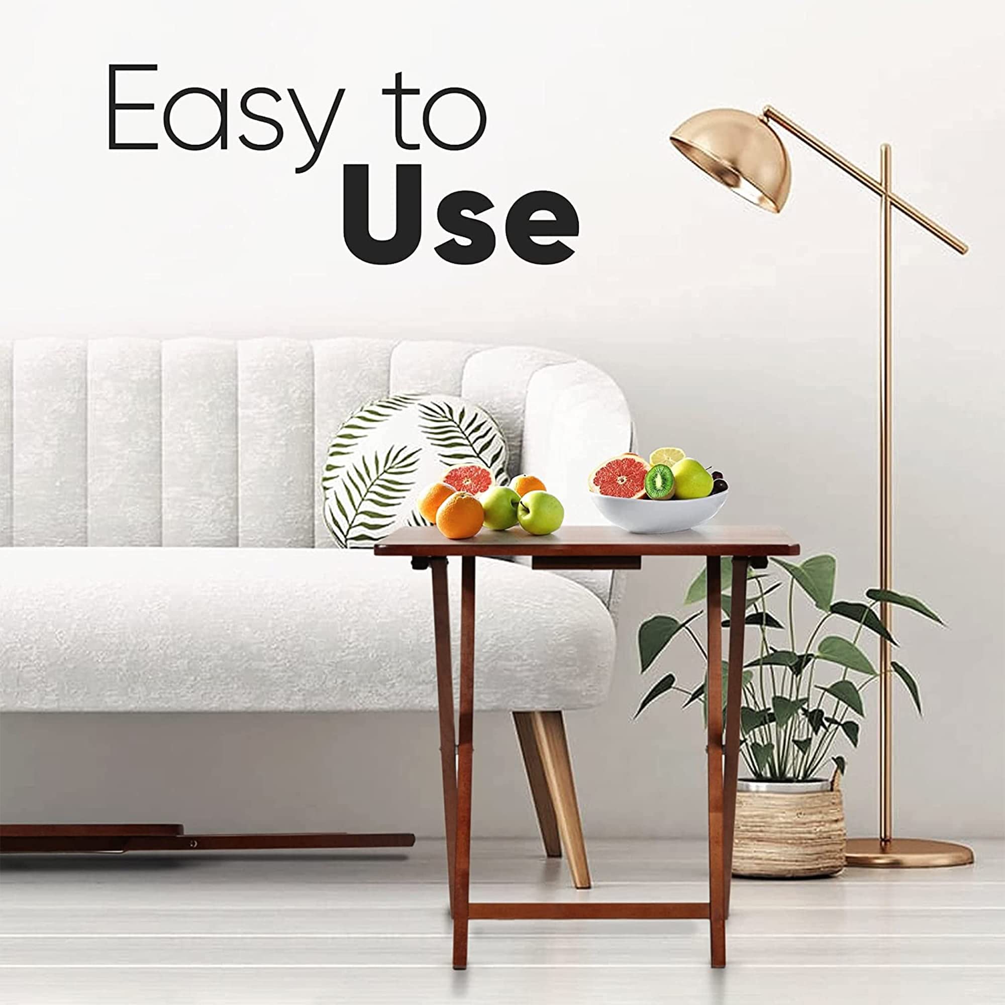 5-Piece Folding TV Tray Table Set with Storage Stand