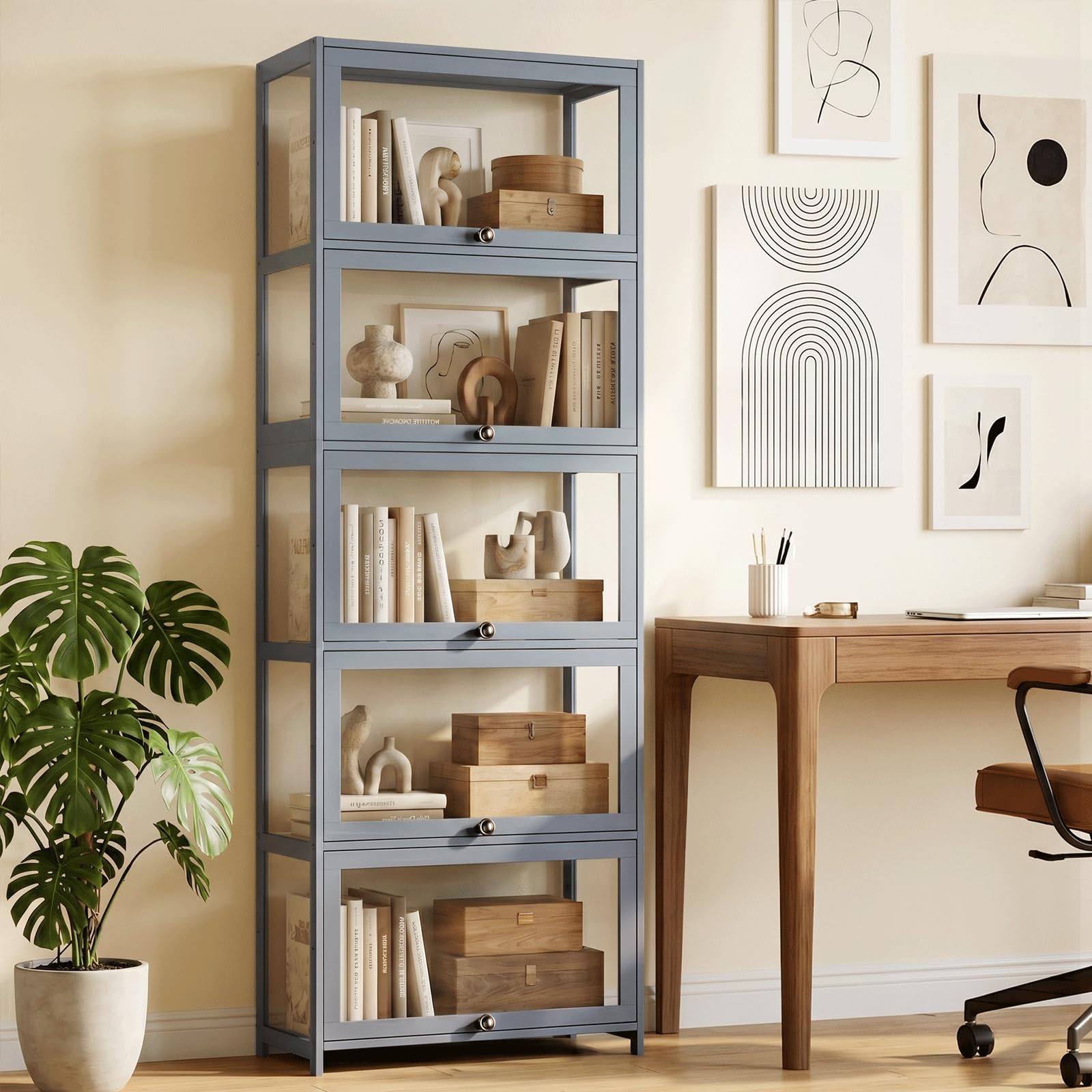 5-Tier Curio Display Cabinet with Acrylic Doors