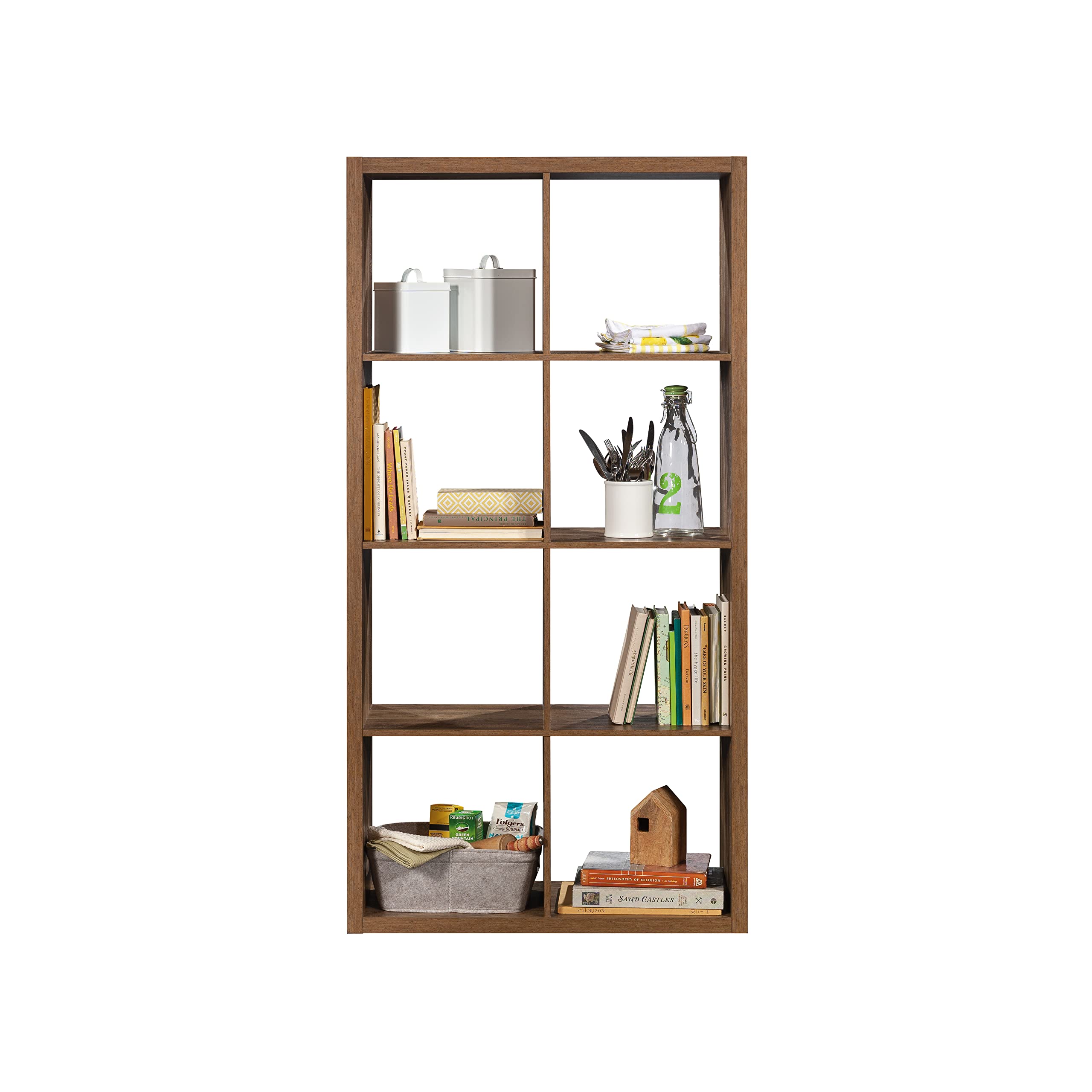 Sauder Miscellaneous Storage 8-Cube Organizer Storage Bookcase/Pantry cabinets, Rural Pine Finish