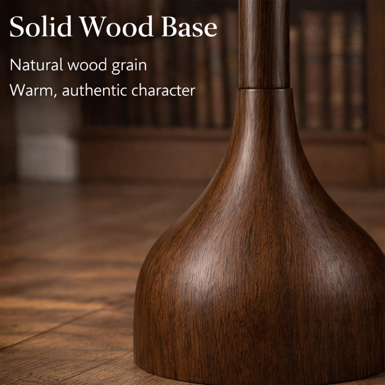 MOFFE 65" Mid Century Modern Vintage Real Wood Floor Lamp with 2 Shades for Two Looks,Sculptural Standing Lamp with Teardrop Base & Wooden Pull Chain for Living Room Bedroom Sofa Side (Bulb Included)