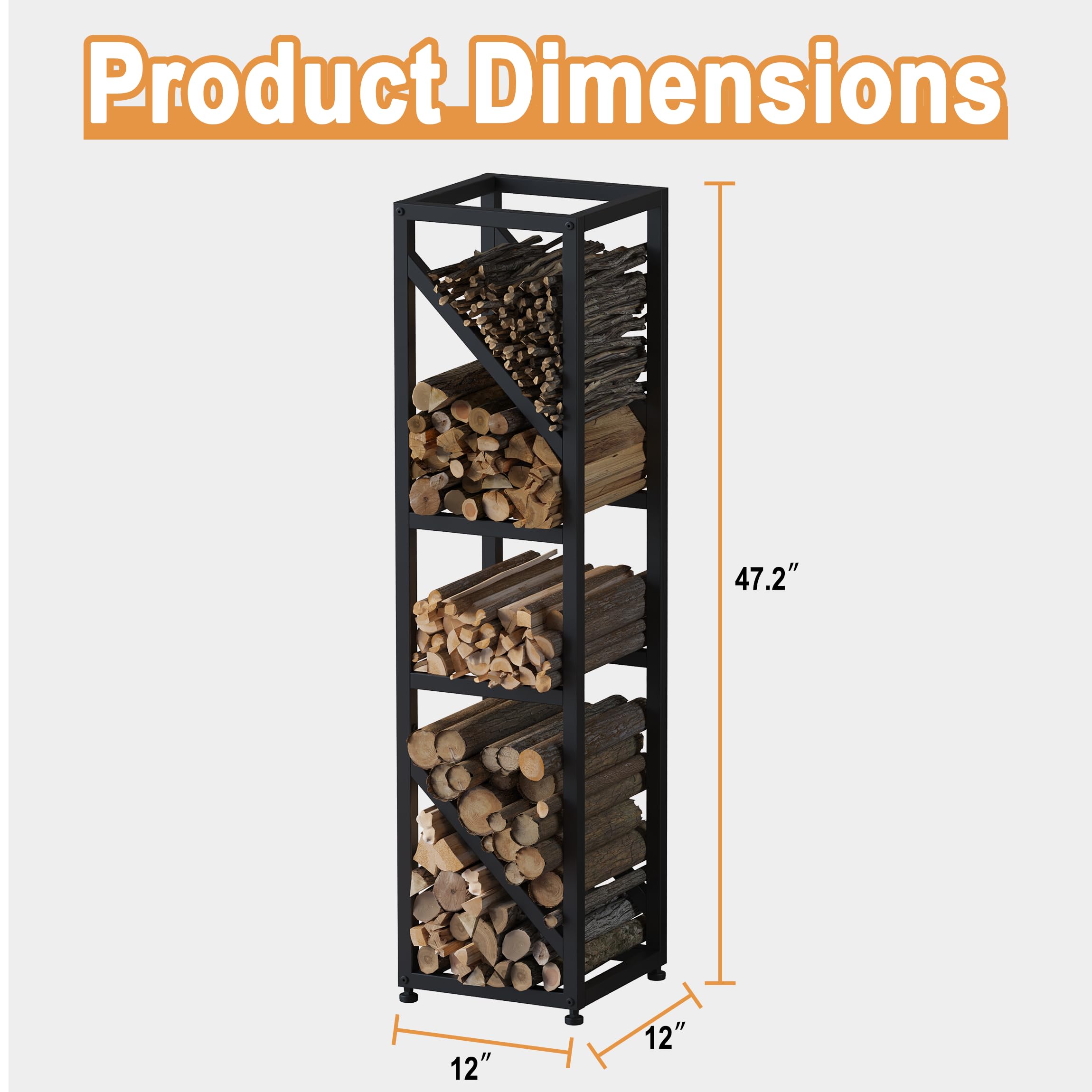 5-Tier Firewood Rack with Adjustable Pads