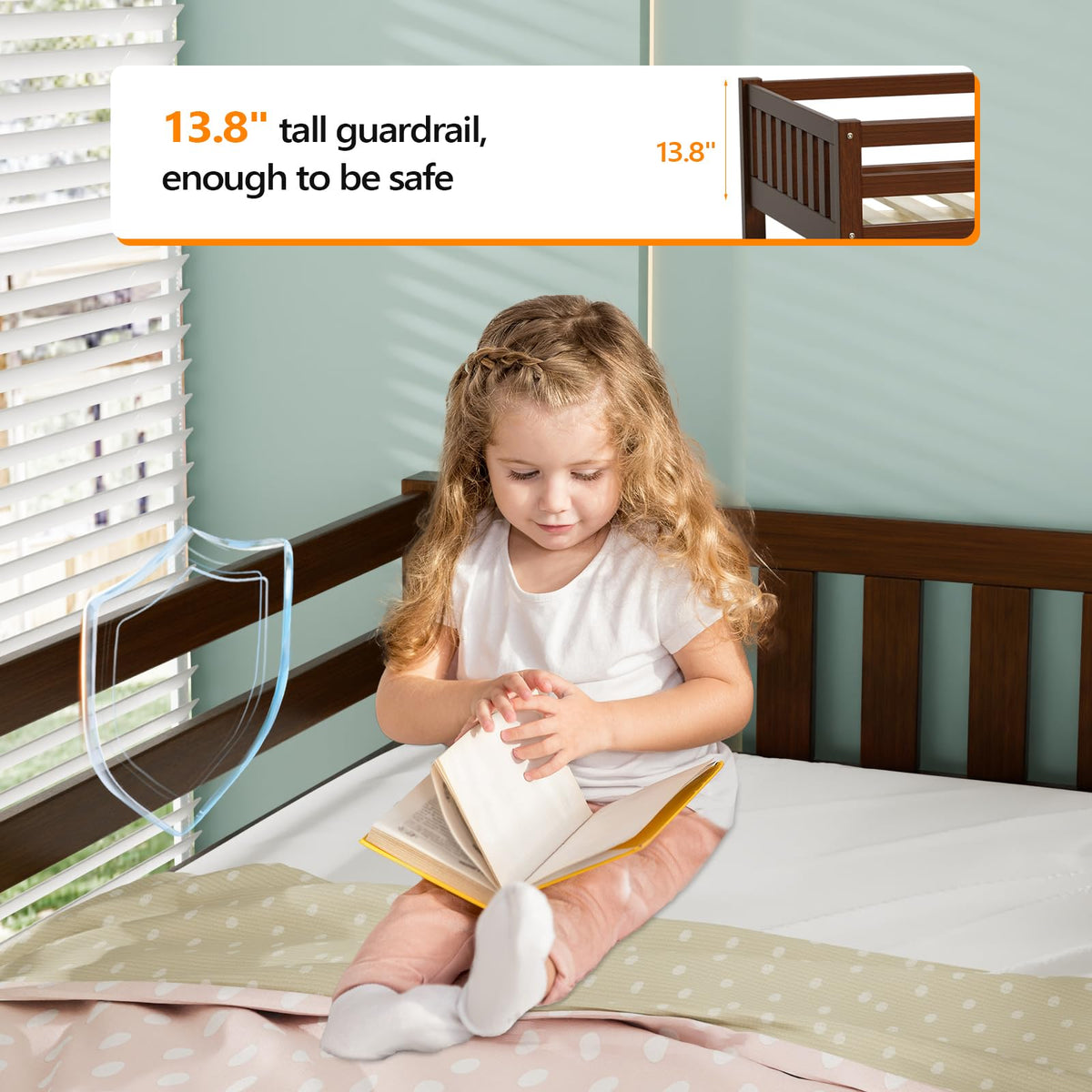 JOYMOR Low Loft Bed Twin Size with Stairs, Wooden Loft Bed for Kids, Junior，Young Teens，Pine Wood Twin Bed Frame, Space-Saving Design, No Box Spring Needed, Espresso