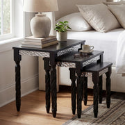 3-Piece Nesting Side Tables Set, Mid-Century Modern
