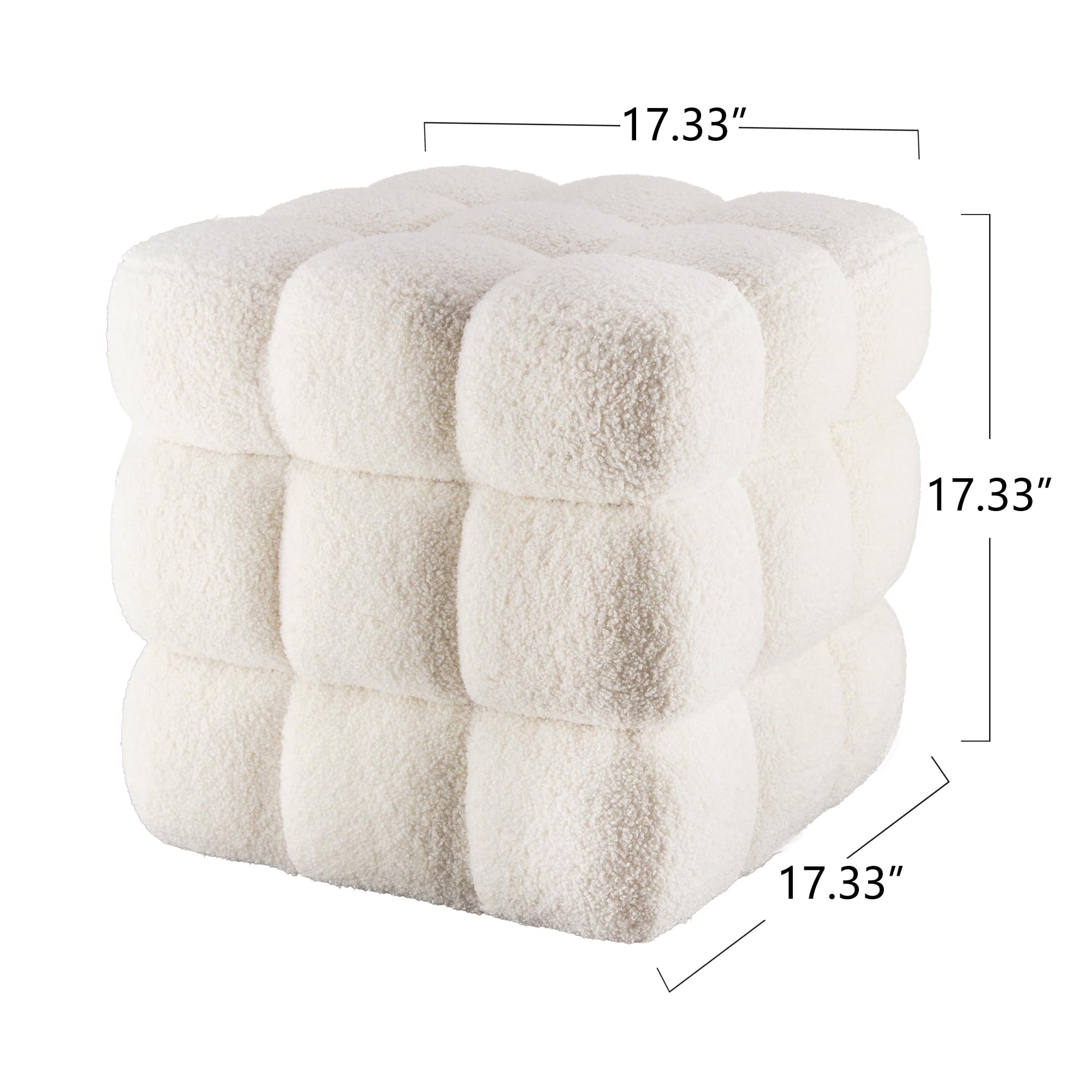 Sherpa Square Ottoman – Boucle Cube Pouf