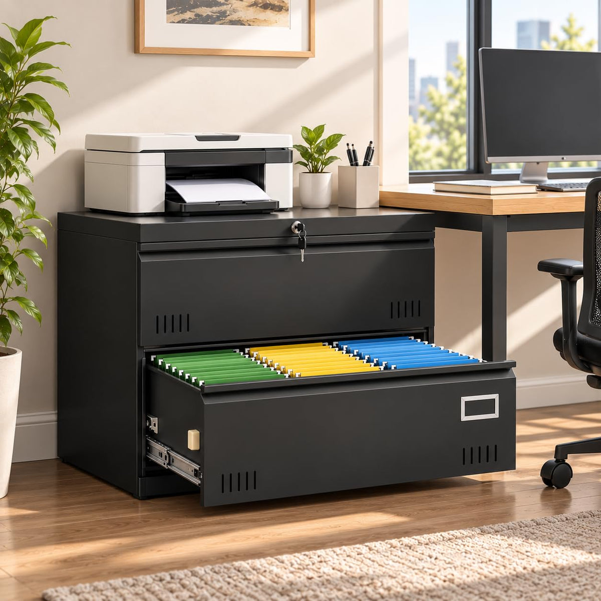 2-Drawer Locking Metal File Cabinet