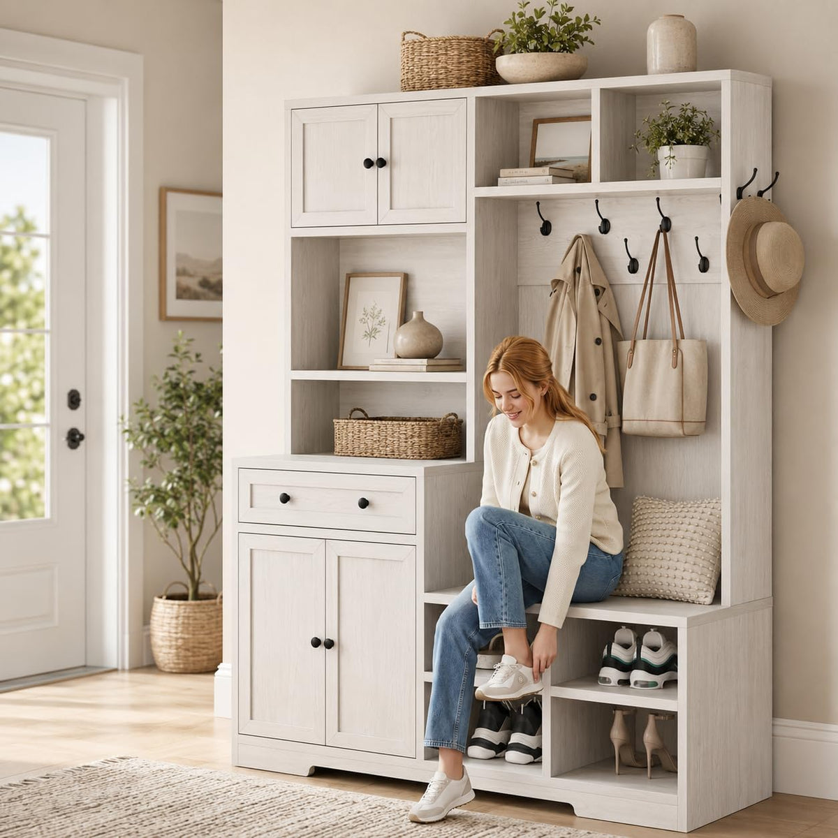 Hall Tree with Shoe Storage Bench