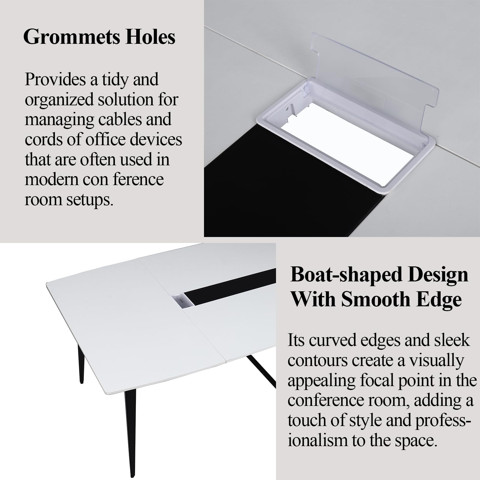 8FT Boat-Shaped Conference Table