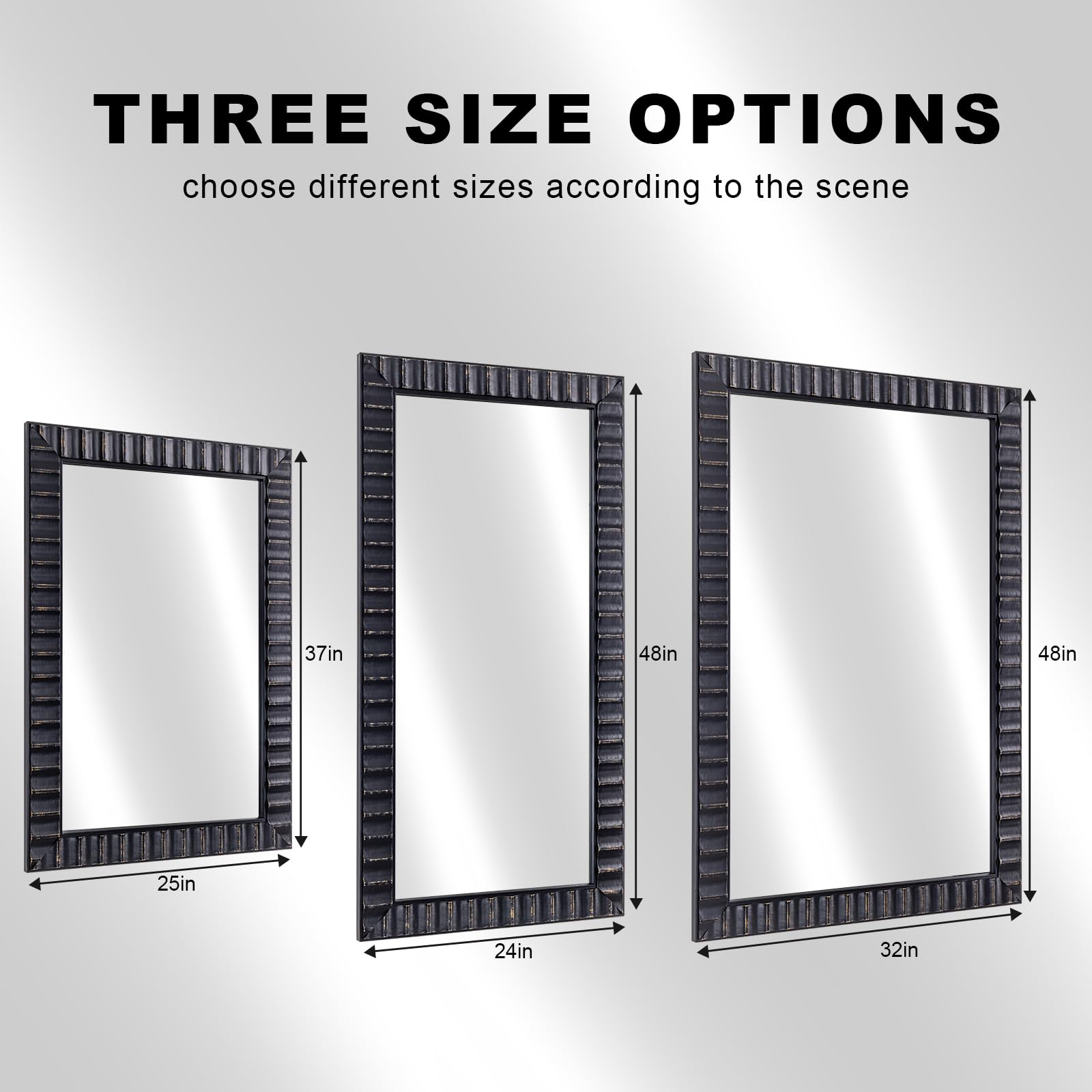 Rectangular Wood Frame Wall Mirror