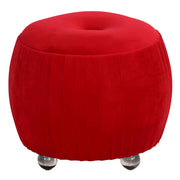 Red Round Tufted Ottoman
