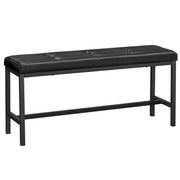 Upholstered Dining Bench with PU Leather Seat & Steel Frame