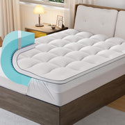 Memory Foam Mattress Topper with Cooling Gel & Pillow Top