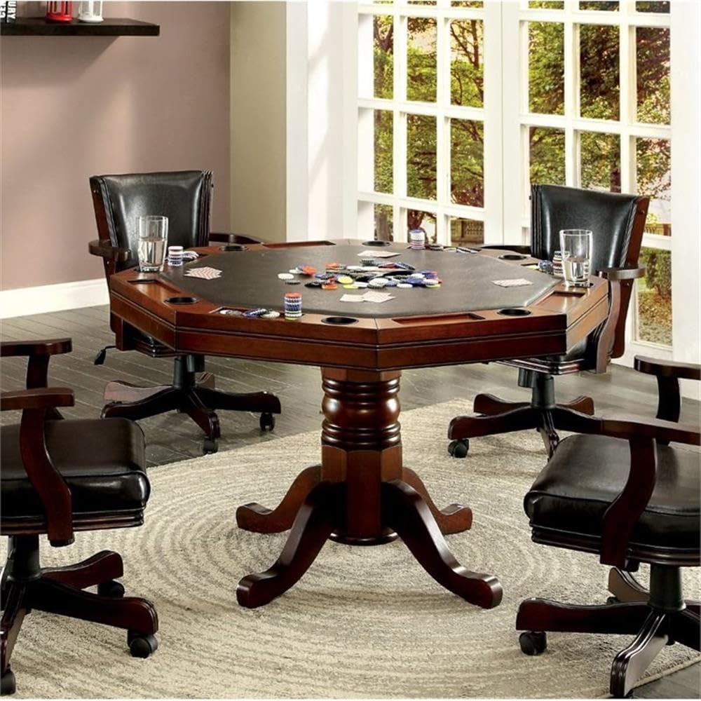 Octagon Wood Gaming Table with Reversible Top