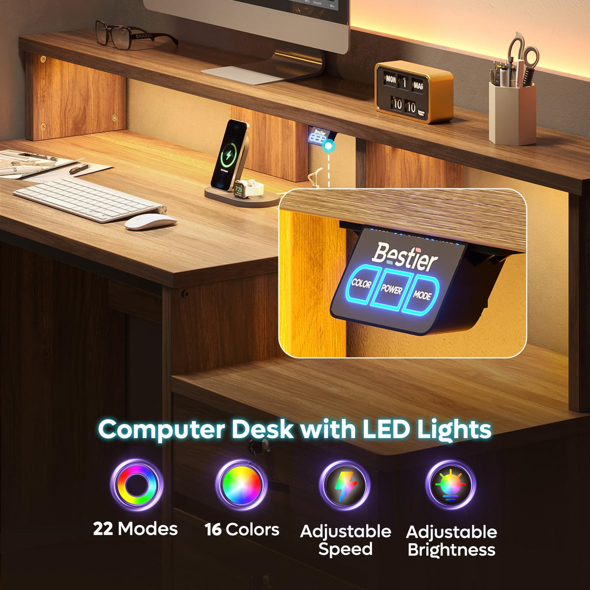 Computer Desk with Charging Station
