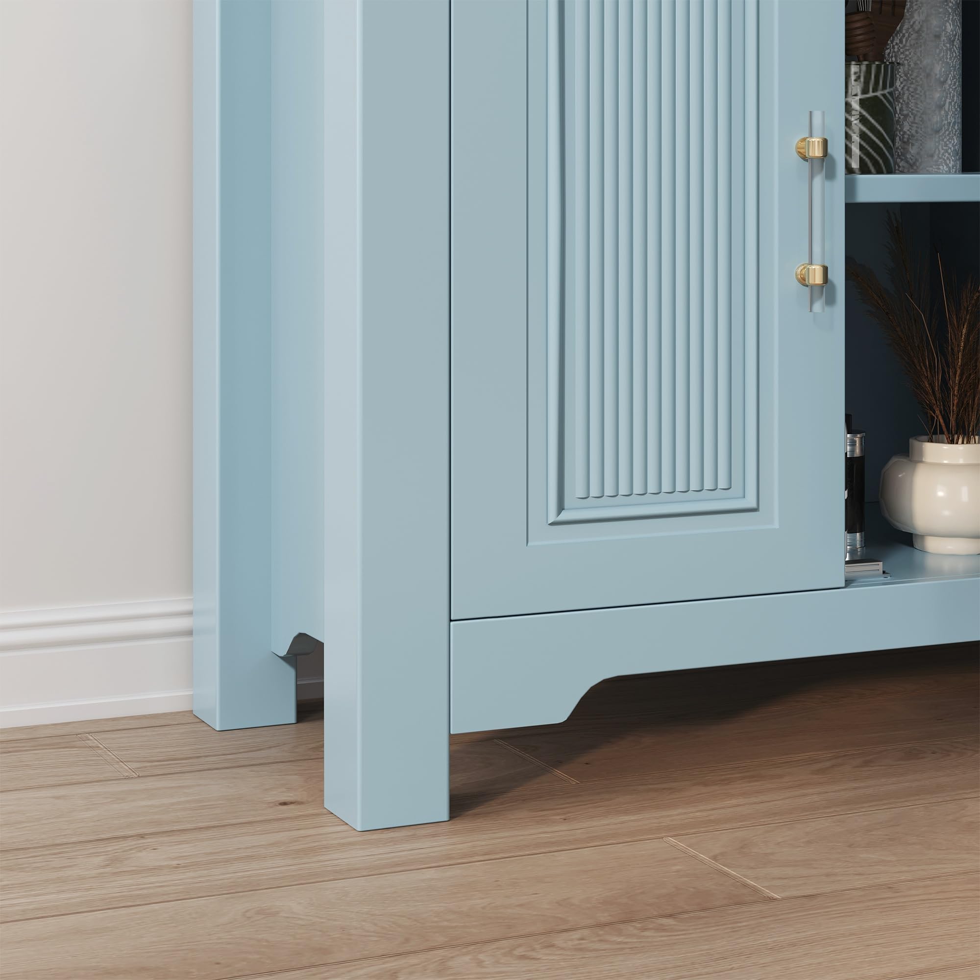 Jocoevol Sideboard Buffet Cabinet with Storage, 55" Kitchen Buffet Cabinet, Modern Farmhouse Coffee Bar Cabinet, Sideboard Cabinet with Shelves & Doors for Kitchen Living Room, Slate Blue