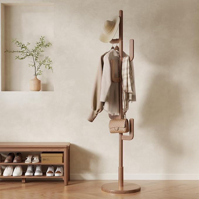 Adjustable Wood Cactus Coat Rack
