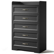 Gizoon 2-Piece Bedroom Furniture Set, 2-PC Dresser Set for Bedroom, Includes a 5 Drawer Dresser and a 6 Chest of Drawers, with Smooth Rail, Handles, Anti-Tipping, Large Storage Space, Black
