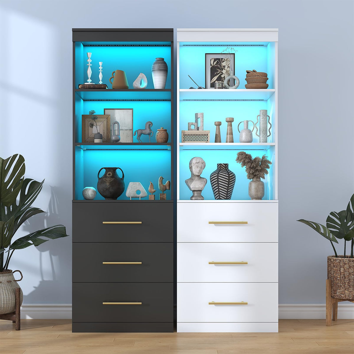 Tall Bookcase with Drawers