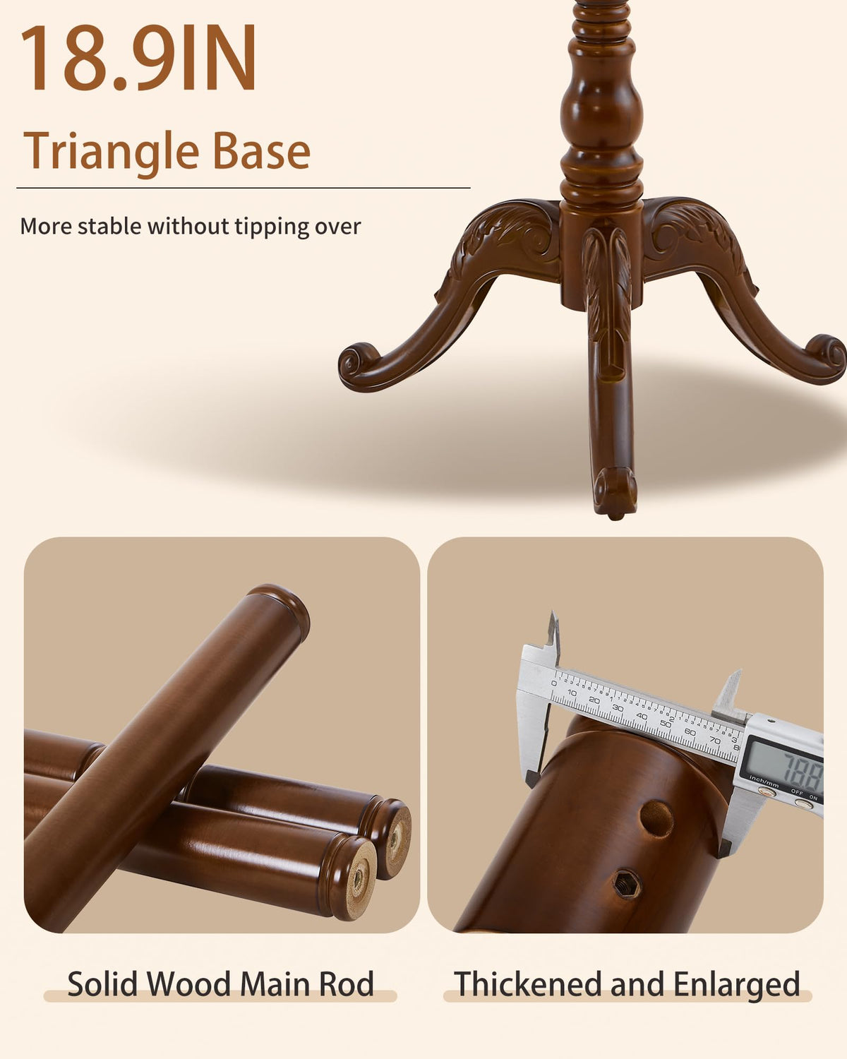 ZIECUKU Coat Rack Freestanding,Solid Wood Coat Hall Tree with 13 Hooks