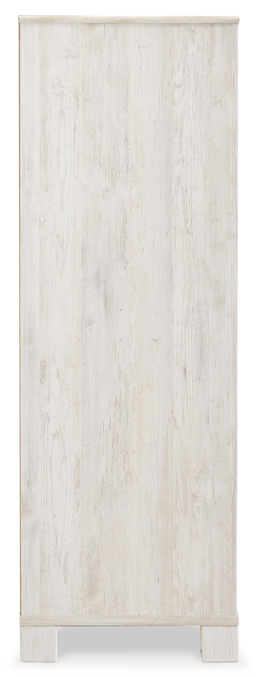 Signature Design by Ashley Paxberry Boho 5 Drawer Dressing Chest with Slider Door & 3 Adjustable Shelves, Whitewash