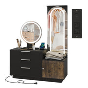 ARTETHYS Vanity Desk with Full Length Mirror, Charging Station & Lights