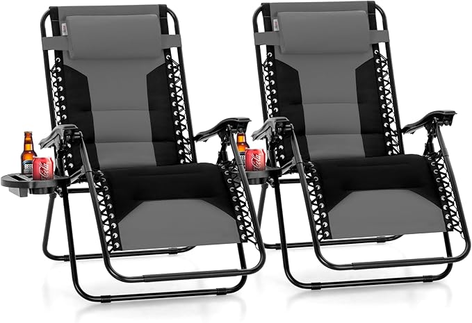 Zero Gravity Chair Set of 2 – Oversized Padded Recliner