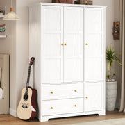 3-Door Wardrobe Armoire with Drawers & Pants Rack