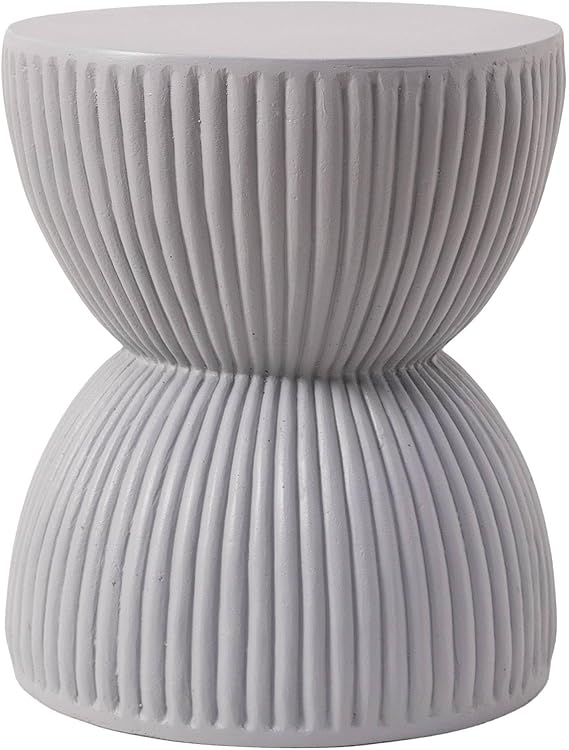 15" Round Hourglass Fiberstone Side Table