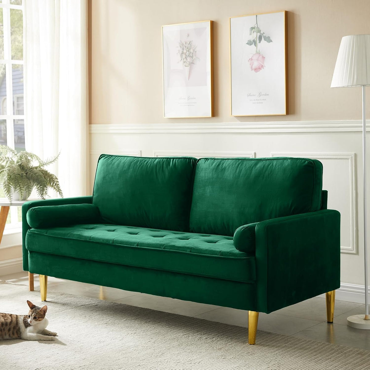 Green Velvet Loveseat