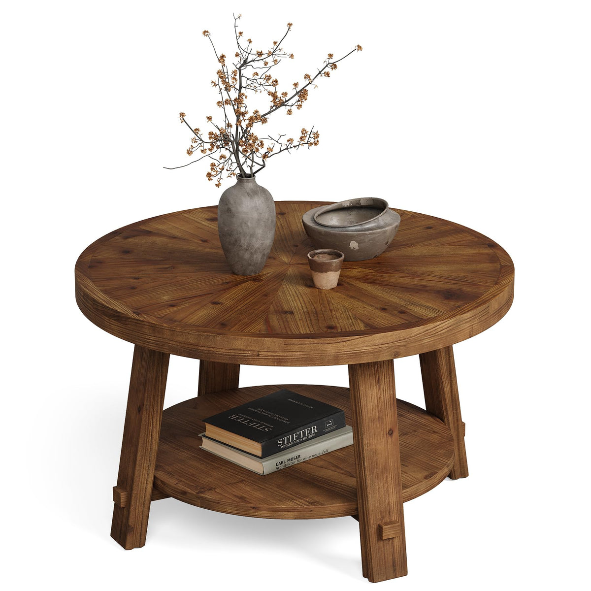 Round Solid Wood Coffee Table