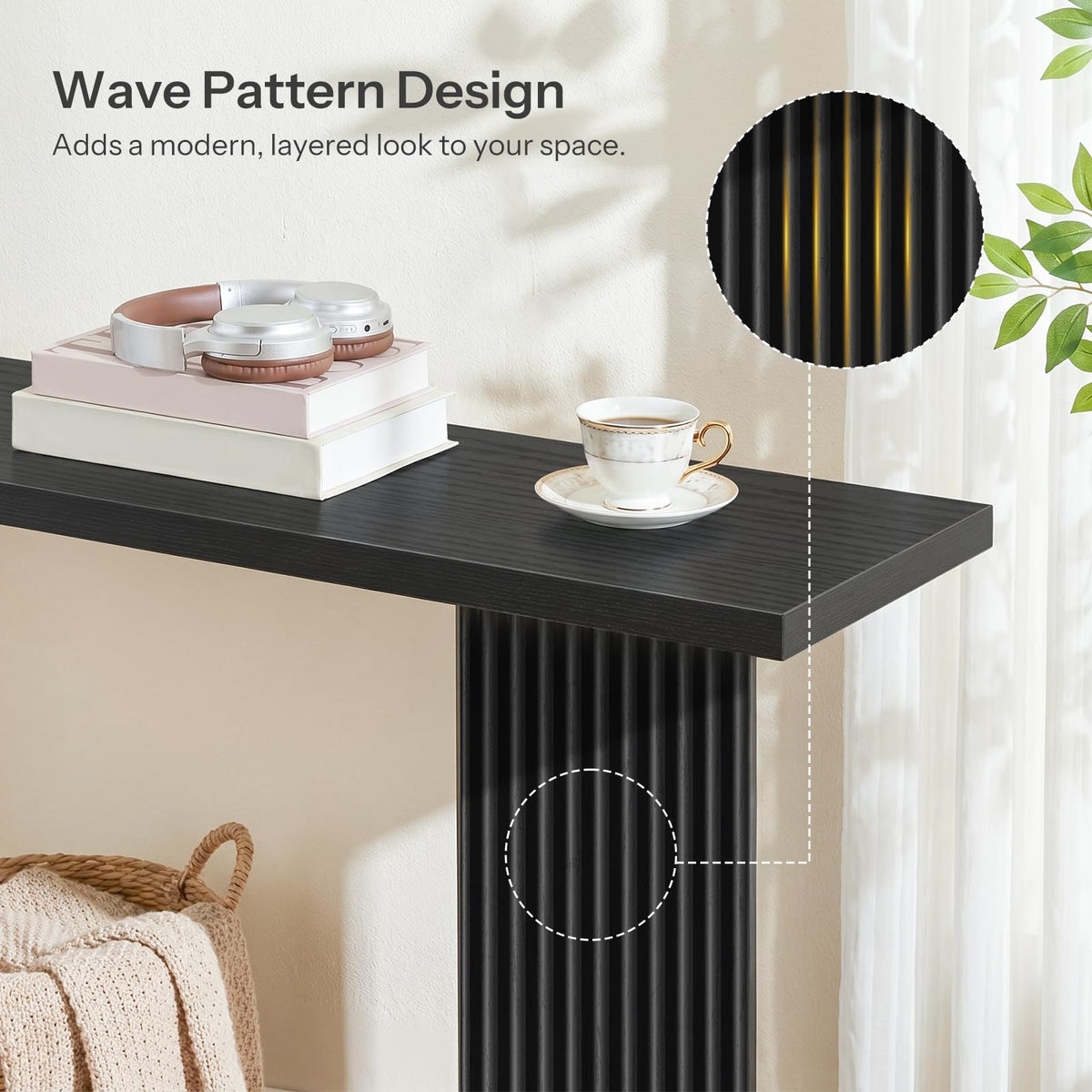 Black Fluted Console Table