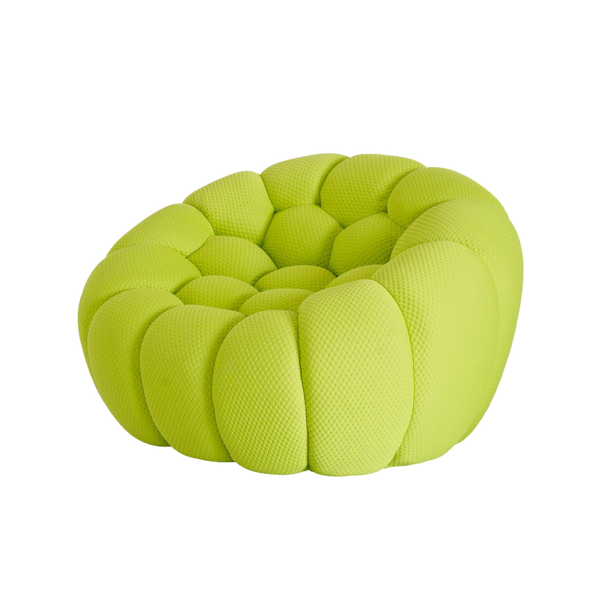 JACH Oversized Bubble Couch Chair, 49.21'' Modern Lazy Floor Sofa, Upholstered Mesh Fabric Bubble Sofa, 3D Honeycomb Shape Curved Couch for Living Room, Apartment, Small Space (Fluorescent Green)