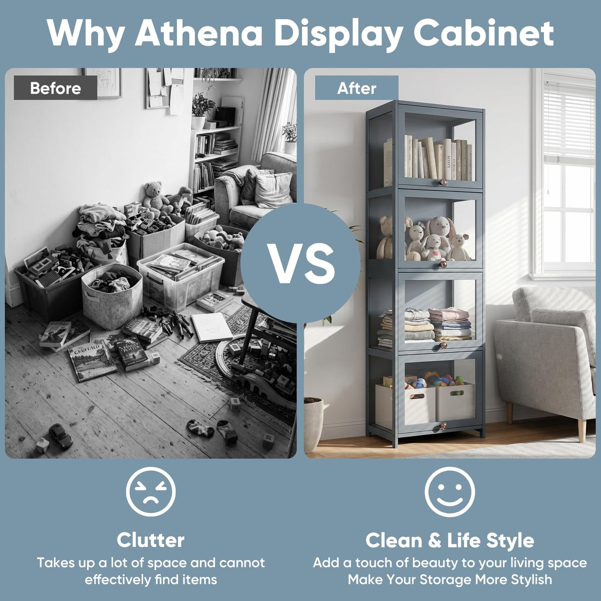 4-Tier Acrylic Door Display Cabinet