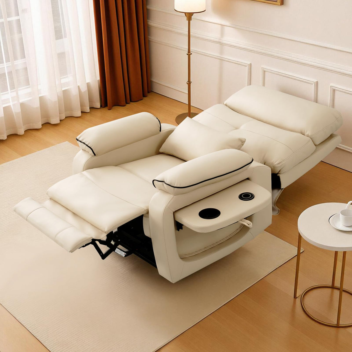 Beige Dual Motor Lift Recliner
