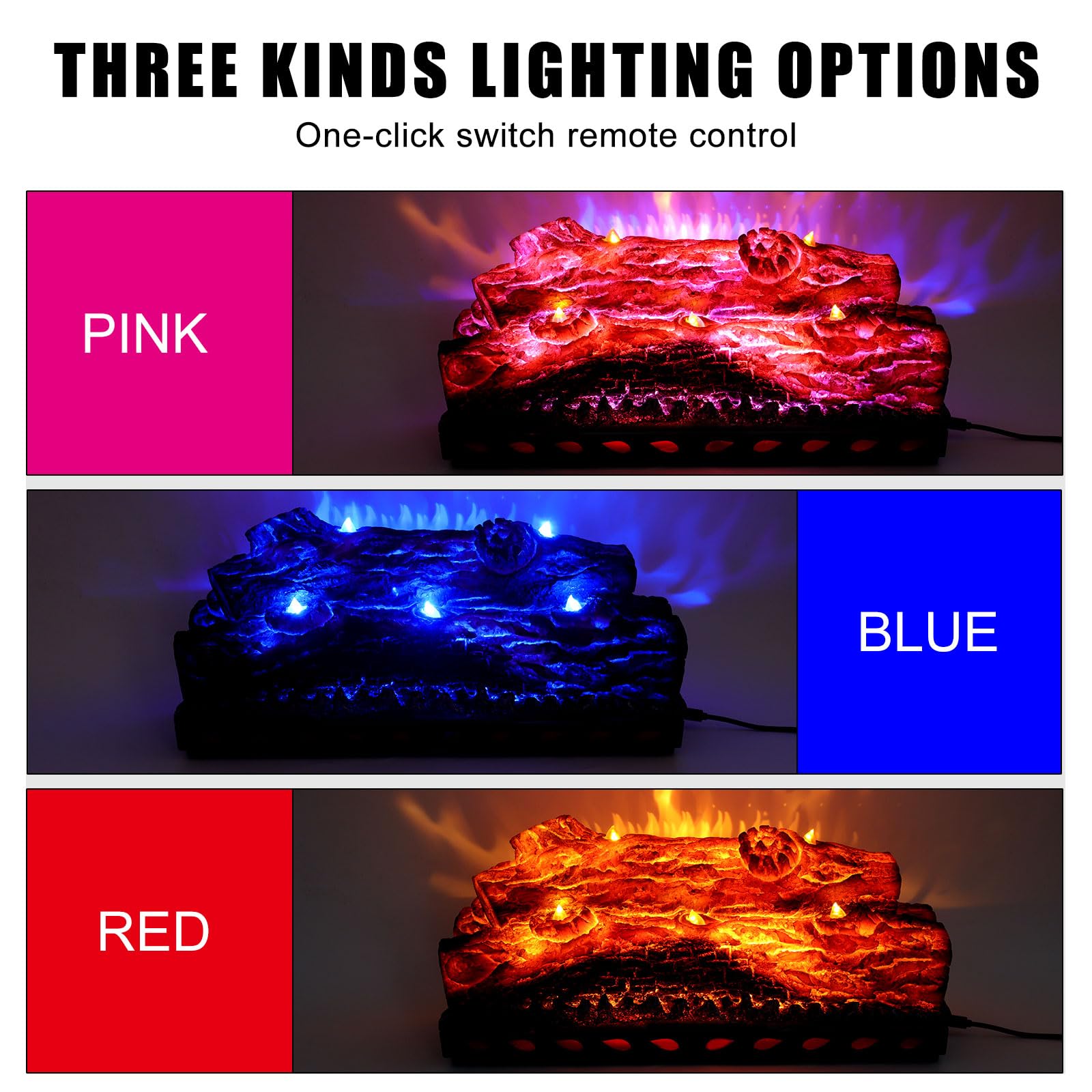 Electric Fireplace Logs with Realistic Flame Effect