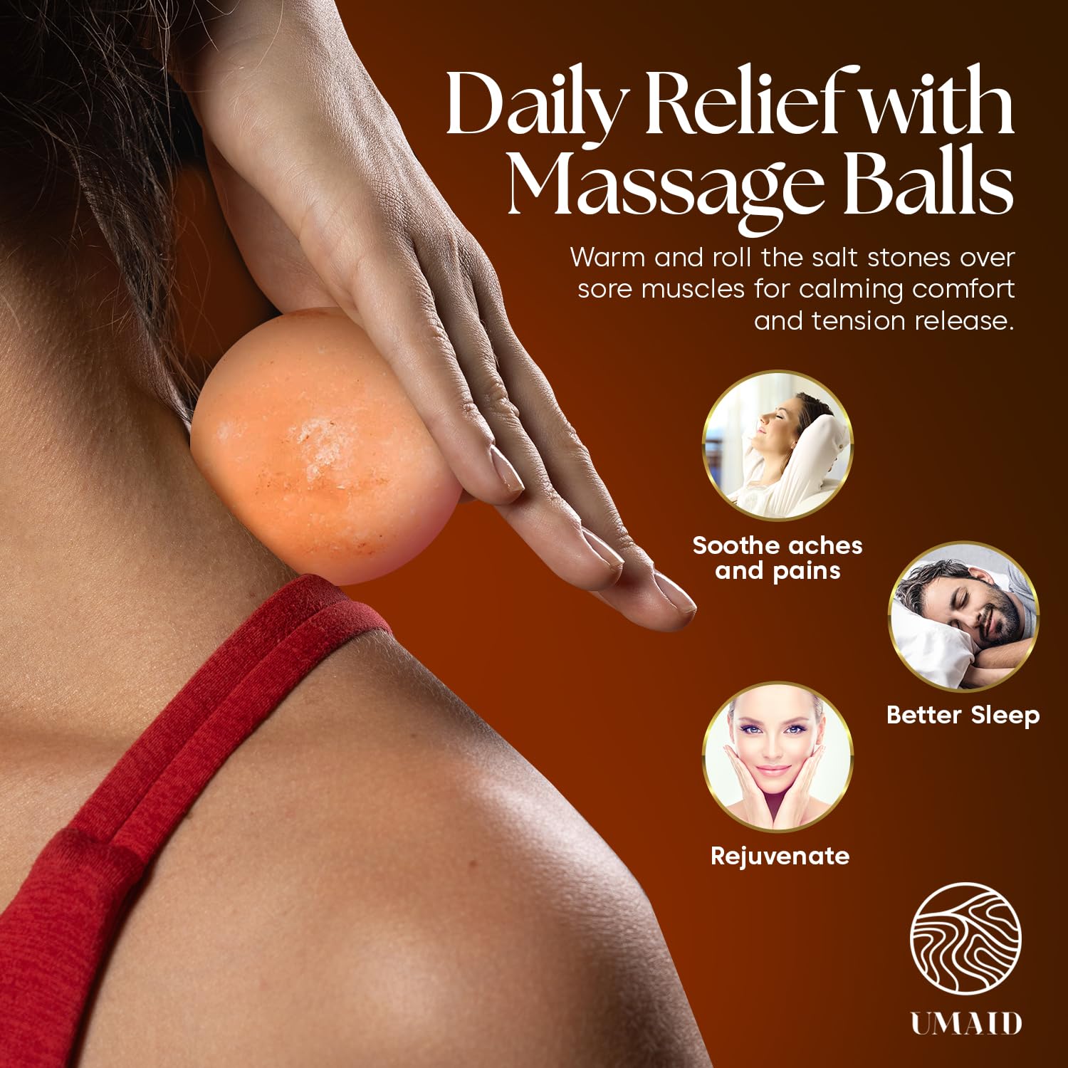 Himalayan Salt Lamp Bowl with 6 Massage Balls