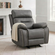 KISLOT Leather Recliner Chair Manual Sofa Rocker for Adults with Overstuffed Arm for Living Room Bedroom Home Theater Seating